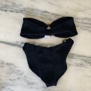 Hunza G Black Gloria two piece bikini